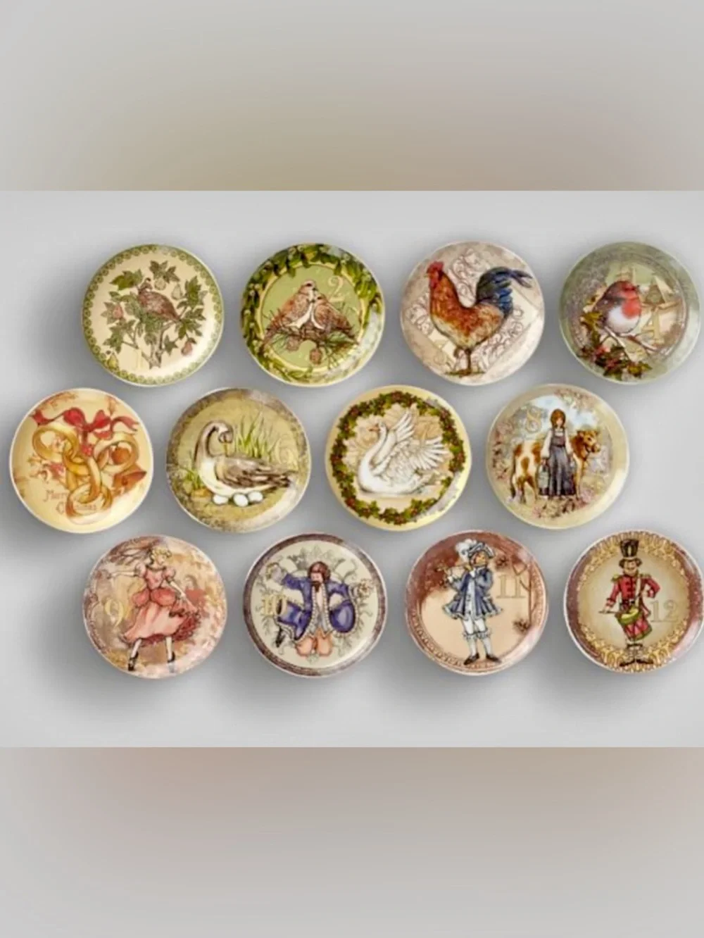 Pottery Barn 12 Days of Christmas dessert plates